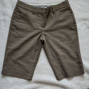 Express Design Studio Editor Bermuda Shorts Brown Plaid Sz 4 Dark Academia